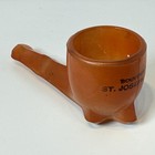 St Joseph Michigan Mi Antique Depression Glass Souvenir Cut Trinket Pipe Orange