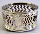 English Sterling Silver Wine Bottle Coaster 1991 Barware 82g