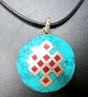 Sterling Silver Inlaid Turquoise   Coral Necklace