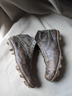 Early 1900s Antique Football Leather Cleats Hi Tops Vintage Rugby Soccer Shoes