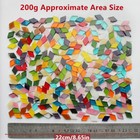 200g Stained Glass Kit Crafts Bulk Glass Mosaic Tiles Rhombus Diy Flowerpot