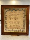 Early English 1817 Needlework Sampler Poem  resting Under The Crois  Sarah Jones