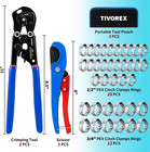 Pex Crimping Tool Kit  2 In 1 Ratchet Pex Clamp Tool With Cinch   Removal Functi