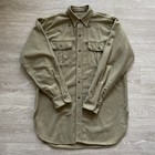 Vintage Canadian Armed Forces Wool Military Fatigue Shirt Men s L  40s 50s Read