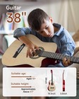 Moukey 38  Acoustic Guitar For Beginners Kids Youth Adult 38 Inch  Natural 
