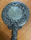 Antique Art Nouveau Hand Mirror Featuring An Elaborate Repouss   Metal Design