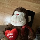 Dan Dee Hug Me Brown Plush Monkey Stuffed Animal W  Red Heart  Medium 14-24 