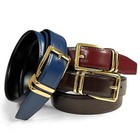 Reversible Belt Clamp-on Buckle Genuine Leather Dress Belt 1-1 8  30mm  Wide