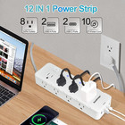 10 Ft Surge Protector Power Strip - 8 Widely Ac Outlet 4 Usb Ports 2 Usb C   Fla
