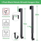 Wisyok Wreath Hangers For Front Door  Extra Long Door Hanger 1 Pack  Black 