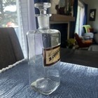 Antique Apothecary Jar Labeled Tr  Card  Co  Glass Pharmacy Bottle With Stopper