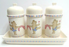 Vintage Nursery Decor Baby Porcelain Ceramic Jars Set Of 3 Tray