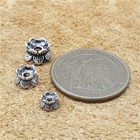 Sterling Silver Lotus Flower Double Bead Caps 925 Silver Spacers For Bracelet