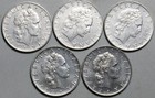 1955 1956 1959 1964 1965 Italy 50 Lire Nude Vulcan 5 Pcs Coins  25082401r 