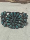 Navajo Vintage Cluster Turquoise Silver Bracelet A Jm Begay Piece  Made In 1965 