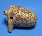 Rare Pre-columbian Teotihuacan Terracotta Ceremonial Whistle With Codex-style