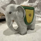 Vintage Porcelain Elephant Pin Cushion Tooth Pick Holder Japan