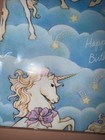 Unicorn Birthday Wrapping Paper Lot Of Two 8 33 Sq  Ft  Packages  Vintage 1990