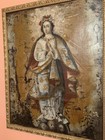 Precious Antique Painting Of The Virgin Mary  From Cusco  Peru