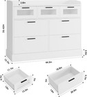 Hostack Modern 7 Drawer Dresser For Bedroom  White Chest Of Drawers With Metal H