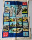 5 Pc  Lot From Expo  67 Montreal  3 Tea Towels  Metal Tray  Ceramic Plate