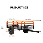 1500 Lbs Dump Trailer Tow Behind Dump Cart 15 Cu  Ft Steel Construction