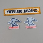 Lot 3 Vintage Usps Special Delivery Eagle Patch Iron On Sew On Obsolete