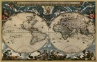 vintage Map  World Map  1664       Canvas Wall Art Picture Print
