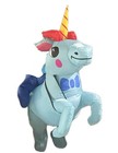 Inflatable Unicorn Costume Blue Pink Yellow Polyester Adult Teens Unisex