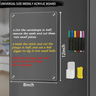 Clear Acrylic Dry Erase Board For Fridge  12     8    Magnetic Weekly Meal Planner  K
