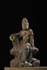 Chinese Antique Old Wood Carving Kwan-yin Statue Painted Sculpture Buddha Statue