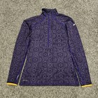 Nike Pro Hyperwarm Womens M 1 2 Zip Purple Geometric Print Dri-fit Thumbholes