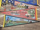 Vintage New York Souvenir 6 Pennant Flag Lot Fort Wlm Henry Lake George 80s 90s