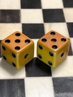 Old Golden Crisp Butterscotch Bakelite 1 2  Dice 011126 