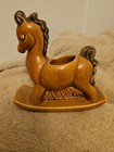 Haeger Pottery Usa Rocking Horse Planter Vtg  323 Brown Green Mcm Nursery Decor