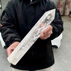 3 97lb Natural Pure Transparent Quartz Crystal Dot Tower Wand Spiritual Stone