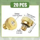 20pcs Brass Misting Nozzles 0 031  10 24 Unc Patio Outdoor Cooling System