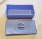 Jeannette Delphite Blue Rectangular Refrigerator  Dish With Lid