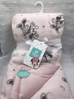 Disney Baby Minnie Mouse Pink Baby Blanket Gray Star Moon Security Lovey Girls