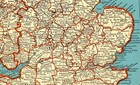 1940 Antique Map Of England   Wales Map Vintage England Atlas Map 2462