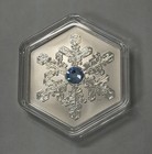 2024 Royal Canadian Mint  20 Crystal Snowflake 9999 1oz Silver Blue Crystal Coin