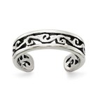 925 Sterling Silver Solid Scroll Toe Ring - Adjustable Toe Ring For Women