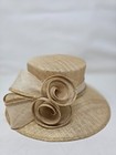 Shiny Flower Sinamay Kentucky Derby Wedding Hat Church Wide Brim Dressy Bucket