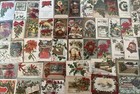 Huge Quality Lot Of 60 vintage Antique Christmas postcards 4 Santa s in Sleeves 