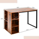 Home Office Computer Desk Laptop Table Writing Workstation W 5 Cubbies Brown