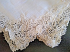 Antique Vintage Lace hanky hand Made Brussels Point De Gaze handkerchief