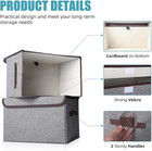 Large 22 Quart Linen Fabric Foldable Storage Bin Cube Organizer Basket With Flip