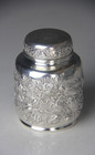 Gorham Sterling Silver Floral Repousse Tea Caddy  235 Monogrammed 3 62 Ozt
