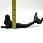 Cast Iron Mermaid Figurine Reclining Black Nautical Coastal Beach Decor 8 5   