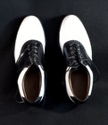 Footjoy White Black Leather Icon Opti Flex Saddle Golf Shoes Cleats Men   s 11